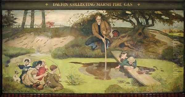 Dalton collecting Marsh-Fire Gas - view 1