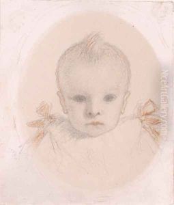 A study of 'Arthur Madox Brown, age nine months' by Ford Madox Brown