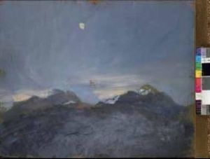 Paesaggio Montano Con Effetto Di Luna by Ambrogio Antonio Alciati