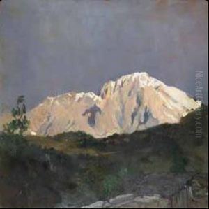 Paesaggio Montano Con Effetto Di Sole by Ambrogio Antonio Alciati