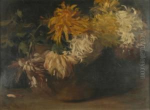 "vaso Con Fiori" Olio Su Compensato Firmato In Basso A Destra by Ambrogio Antonio Alciati