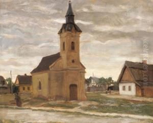 Falusi Utca Templommal by Janos Laszlo Aldor