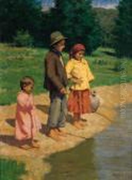 Ragazzi A Pesca Sul Fiume - view 1