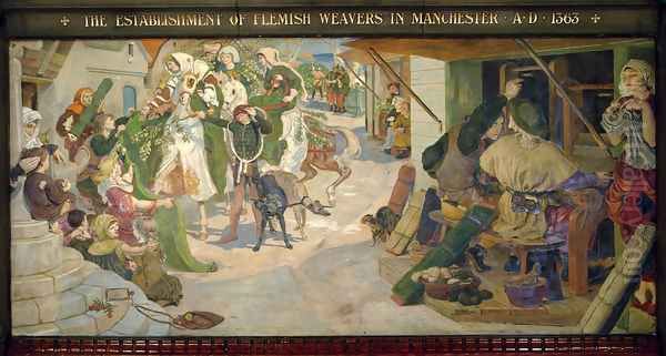 The Establishment of Flemish Weavers in Manchester by Ford Madox Brown
