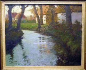 Cottages By The River, Brittany by George Ames Aldrich