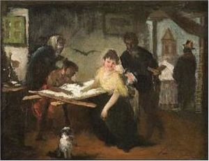 Escena De Interior by Leonardo Alenza Y Nieto