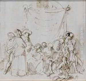 Vieillard Lisant Entoure D'hommes, De Femmes Et D'enfants Vieillard Lisant Entoure D'hommes, De Femmes Et D'enfants