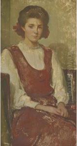 Girl In Red Dress by John White Alexander