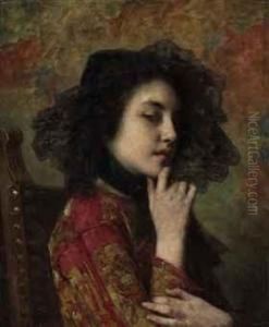 Portrait Of A Georgian Princess by Alexei Alexeivich Harlamoff