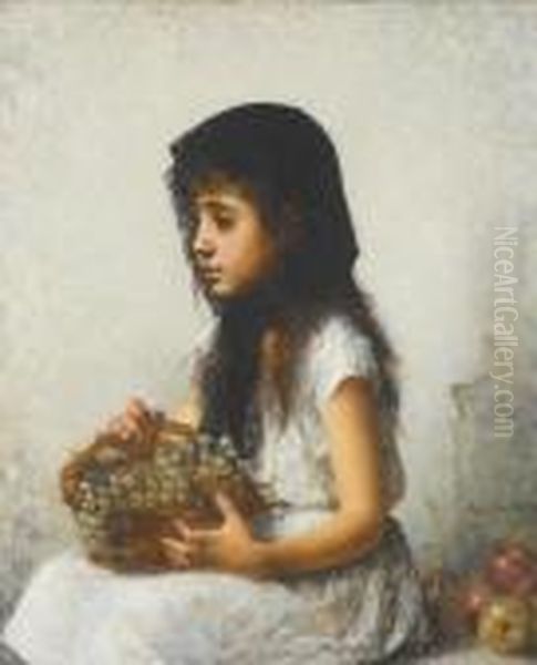 Young Girl With Grapes - view 1