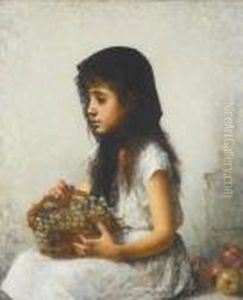 Young Girl With Grapes by Alexei Alexeivich Harlamoff