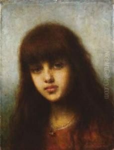 Jeune Fille Pensive by Alexei Alexeivich Harlamoff