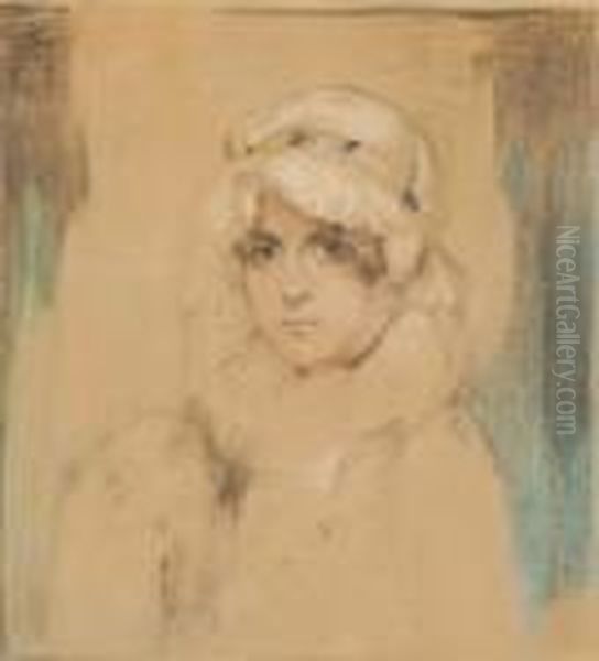 Portrait Of A Young Woman With A Fur Collar - view 1