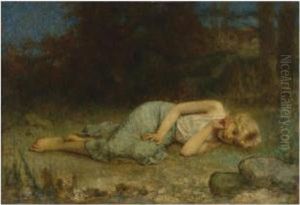 Young Girl Resting by Alexei Alexeivich Harlamoff