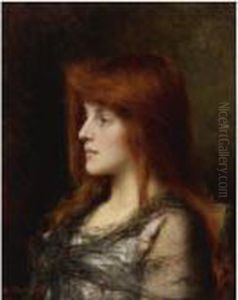 Auburn Haired Beauty by Alexei Alexeivich Harlamoff