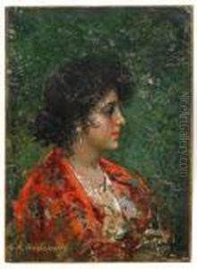 Portrait Of A Lady by Alexei Alexeivich Harlamoff