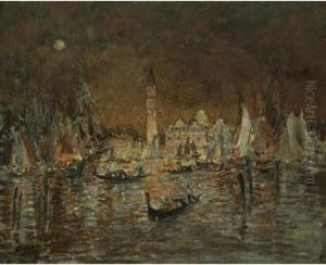 View Of The Doges Palace And Campanile by Alexei Konstantinovich Korovin