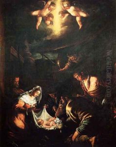 The Adoration of the Shepherds (2) by Jacopo Bassano (Jacopo da Ponte)