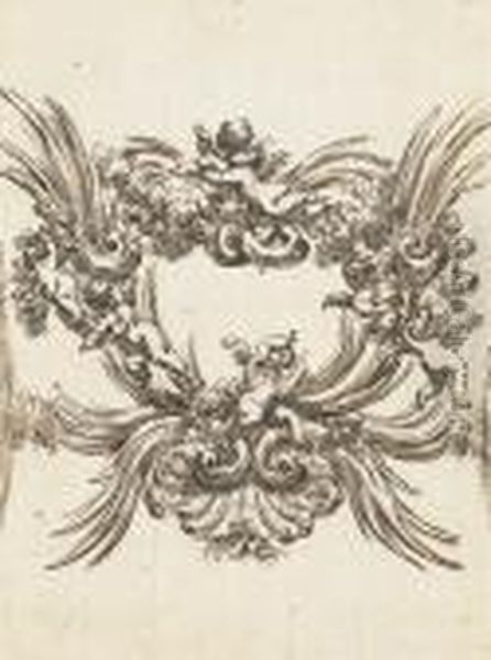 Projet Pour L'arriere D'un 
Carosse Pour La Famille Odescalchi, Avec Des Putti Sur Des Palmes - view 1
