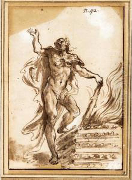 Hercules Mounting The Pyre - view 1