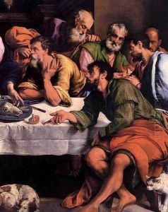 The Last Supper (detail) 2 by Jacopo Bassano (Jacopo da Ponte)