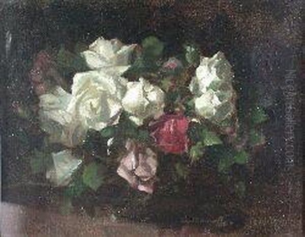 Still Life Of Red And White Roses - view 1