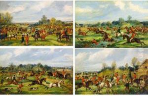 The Meet; Taking The Fence; Crossing The Brook; Gone To Ground by Samuel Jun Alken
