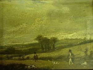 Huntsmen And Dogs Flushing Gamebirds Before A Landscape Huntsmen And Dogs Flushing Gamebirds Before A Landscape