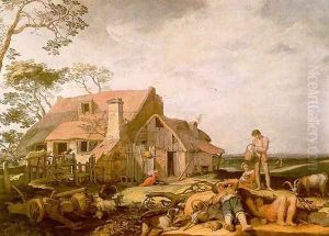 Landscape with Peasants Resting 1650 by Abraham Bloemaert