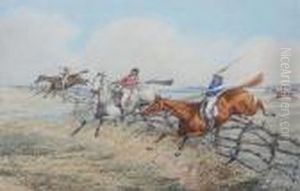Jumping A Fence; Crossing A Brook; At A Wall;half A Length Ahead by Henry Jr Alken