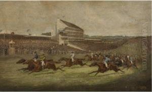 At The Finish Line Of The 1866 Derby