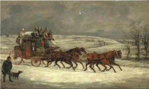 Mail Coach In The Snow by Henry Jr Alken