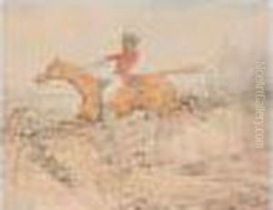 A Set Of Five Hunting Scenes by Henry Jr Alken