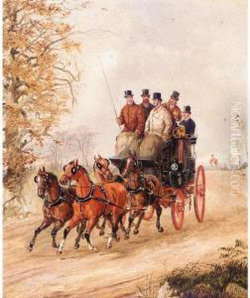A Mail Coach, And A Chaise On The Open Road - view 1