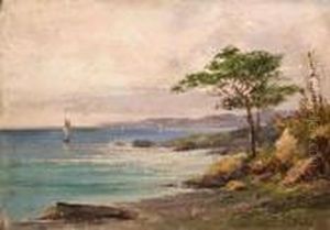 Veduta Costiera Con Barche by Silvio Allason