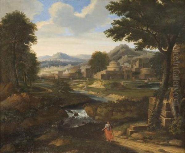 Paysage Classique Traverse Par Une Riviere - view 1