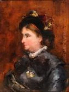 Portrait De Dame De Profil by Raymond Allegre