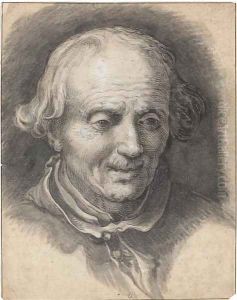 Portrait of an old man looking down by Abraham Bloemaert