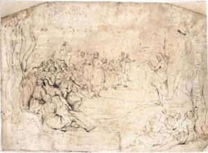 St. John Preaching by Francesco Allegrini