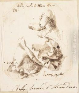 Etude De Draperie, Figure Tournee Vers La Gauche