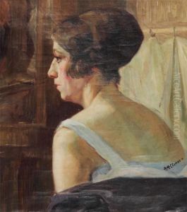 Portrait Of A Lady In Profile by Albert Alleman