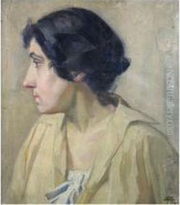Portrait Of A Lady In Profile by Albert Alleman