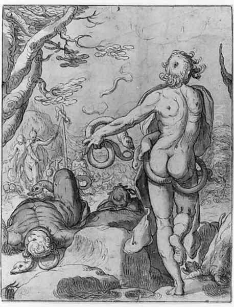 Moses pointing at the Brazen Serpent - view 1