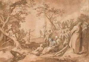 Saint Jean-Baptiste prechant by Abraham Bloemaert