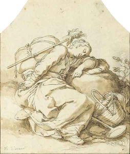 A young girl sleeping at the side of a road