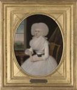 Portrait Of A Lady, Three-quarter-length, In A White Dress by Francis Alleyne