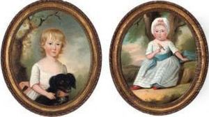 Portrait Of A Young Girl ,portrait Of A Young Boy by Francis Alleyne