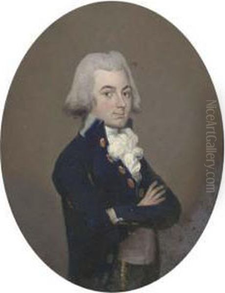 Portrait Of A Bewigged Gentleman, Half-length, In A Blue Coat - view 1