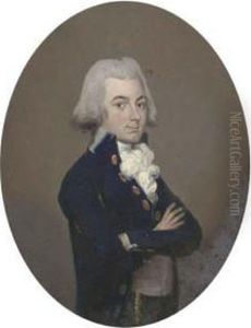 Portrait Of A Bewigged Gentleman, Half-length, In A Blue Coat by Francis Alleyne