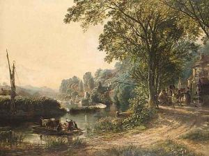 The inn at Hanham ferry near Bristol 1872 by Samuel Bough